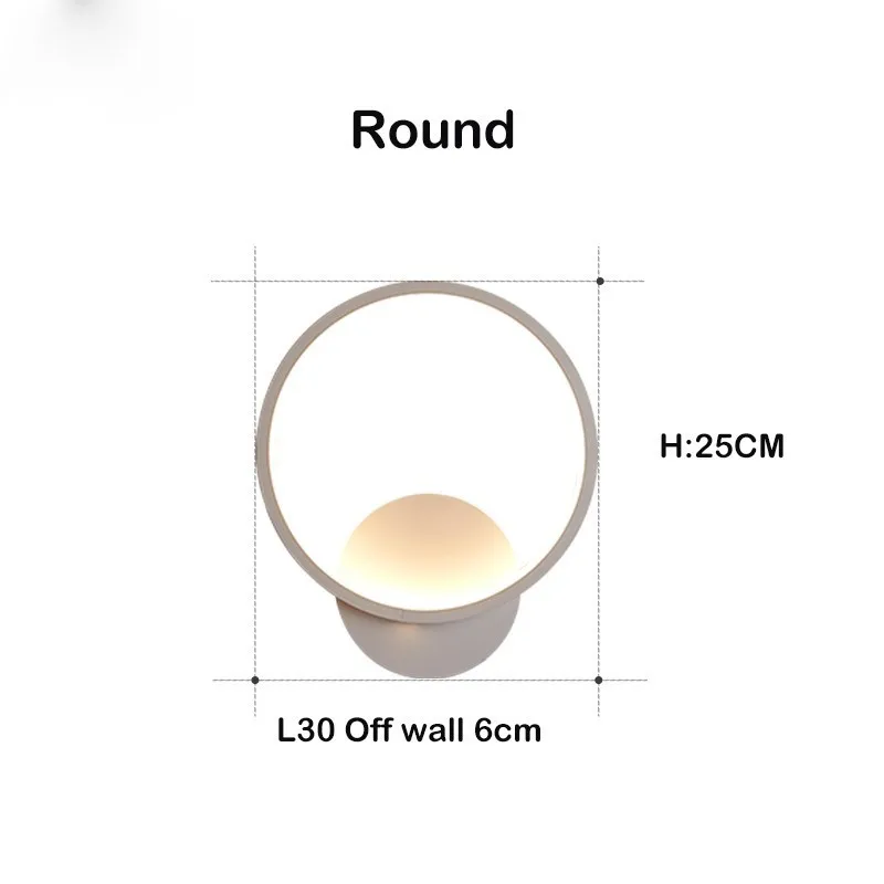 Современный светодиодный настенный светильник, спальня, настенное бра для ванной комнаты, белый свет в помещении, лампа, светильник де parede - Цвет абажура: L30xW6xH25 15W