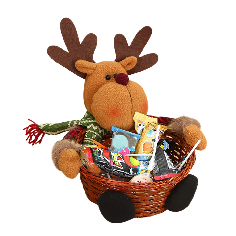 

Cute Christmas Candy Storage Bamboo Desktop Organize Folding Linen Storage Pastoral Floral Animal Jewelry Makeup Organizer 1O30