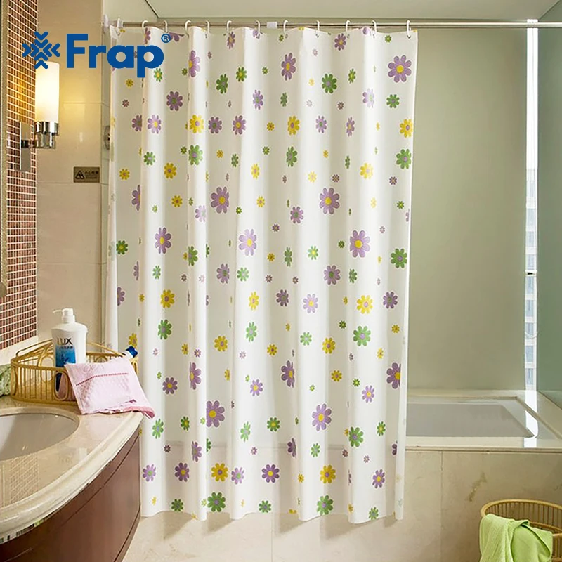 

Frap new cartoon 180*180cm 180*200cm PE Waterproof Shower Curtain European floral Bathroom Curtain Bath Curtain With hooks F8851