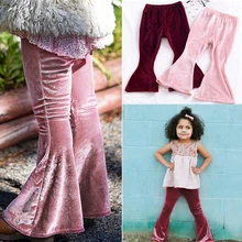 KISBINI/штаны для маленьких девочек; одежда для детей; бархатные повседневные свободные брюки для маленьких девочек; цвет красный, розовый