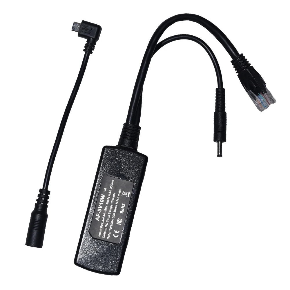 5V 10W PoE Splitter with Micro USB cable for device charging mobile phone or Non-POE function Camera | Безопасность и защита