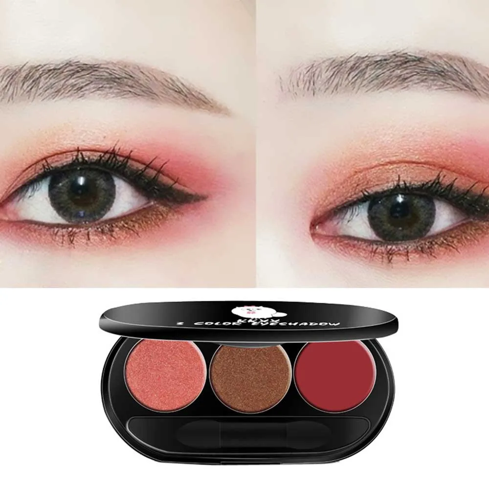 

Three - Color Eye Shadow Peach Makeup Smoked Warm Color Beads Matte Eye Shadow 2019 5.13
