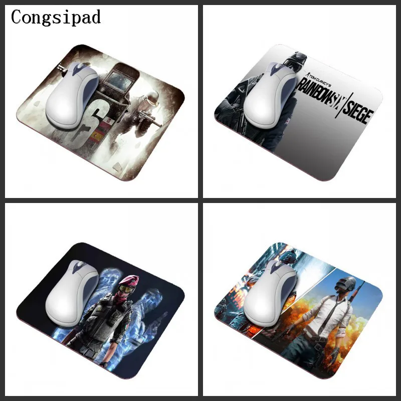 Congsipad 18X22CM/25X29CM Радуга шесть осада игра коврик для мыши силиконовый