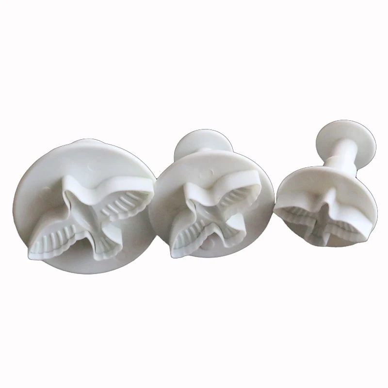 3Pcs/Set Cake Decorative Mold Plastic Pigeon Bird Plunger Cutter Fondant Cookies Decorating Kitchen Baking DIY Tools CT1015 | Дом и сад