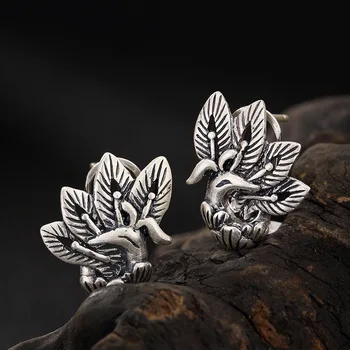 

Phoenix Peony Edition Matte Contracted Sterling Silver Ways Female Stud Earrings Earrings