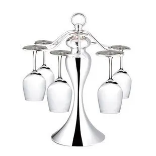 Free shipment stainless steel wine glass rack rotating red hanging cup holder | Дом и сад