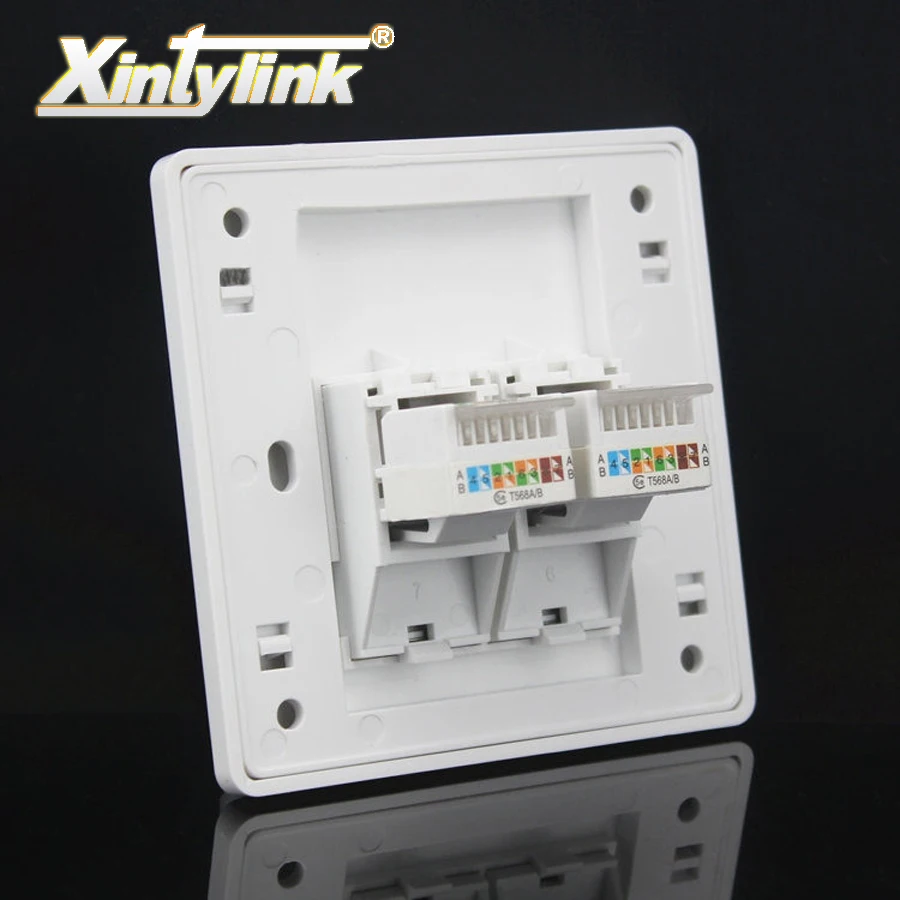 xintylink rj45 jack modular 2 Port cat5e cat6 Keystone Wall Face plate