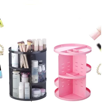 

1PC 360-degree Rotating Makeup Organizer Box Brush Holder Jewelry Organizer Case Jewelry Makeup Cosmetic Storage Box OK 0685