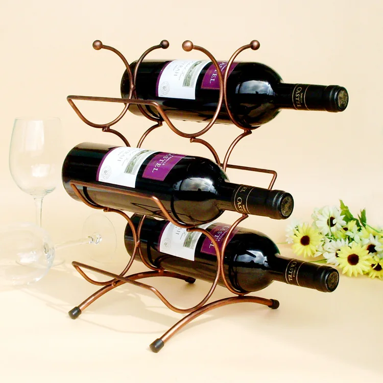 1PC 6 Bottles Wine Racks Metal Wine Bottle Holder Wine Stand Shelf Tabletop Decoration Home Bar