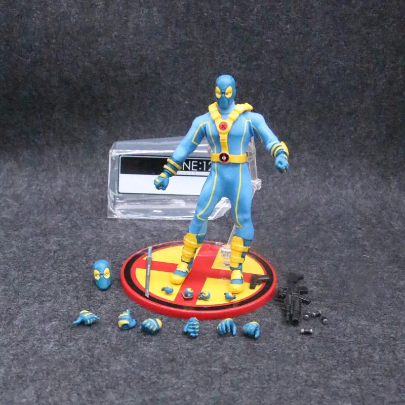 Mezco Marvel Дэдпул X-men Blue Ver Super Hero One: 12 коллективные игрушки BJD 16 см