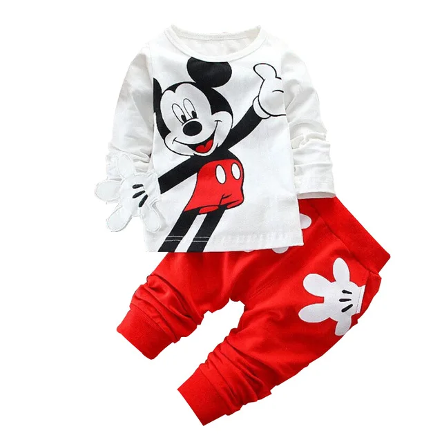 

Baby Boys Girls Sport Suit Kids Minnie Mickey Clothes Children Kids Cartoon Long Sleeve T Shirt Trousers Pants Clothing Set