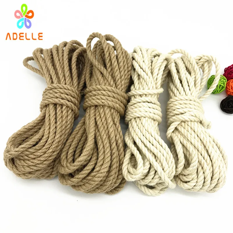 Цветные джутовые шпагаты веревка 4/6 мм тройная для бондажа shibari kinbaku секс игрушки