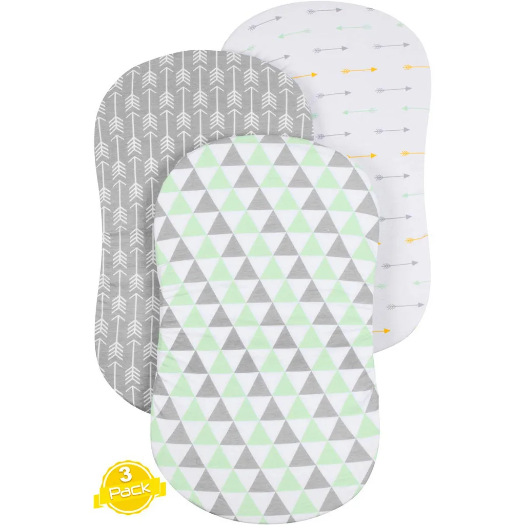 

ISHOWTIENDA 3PC Soft Baby Bassinet Set Cradle Fitted Sheets for Mattress Pads Sleeper Cover