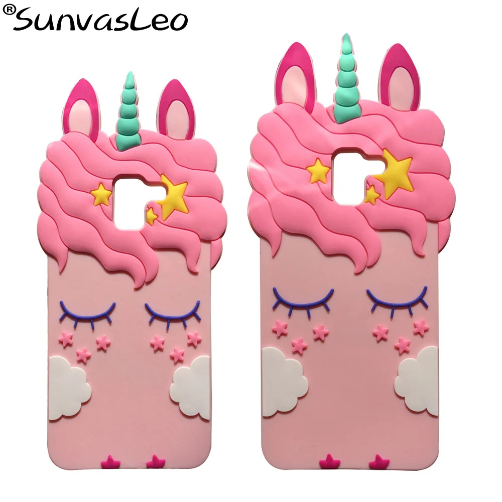 

For Samsung Galaxy A8 2018 Case 3D Cartoon Unicorn Soft Silicon Back Cover Skin Phone Shell For Samsung Galaxy A8 2018 Plus
