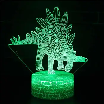 

Novelty Touch Switch Desk Light Night Light Colorful Usb Led Table Acrylic Lamp 3d Illusion Dinosaur For Home Decor