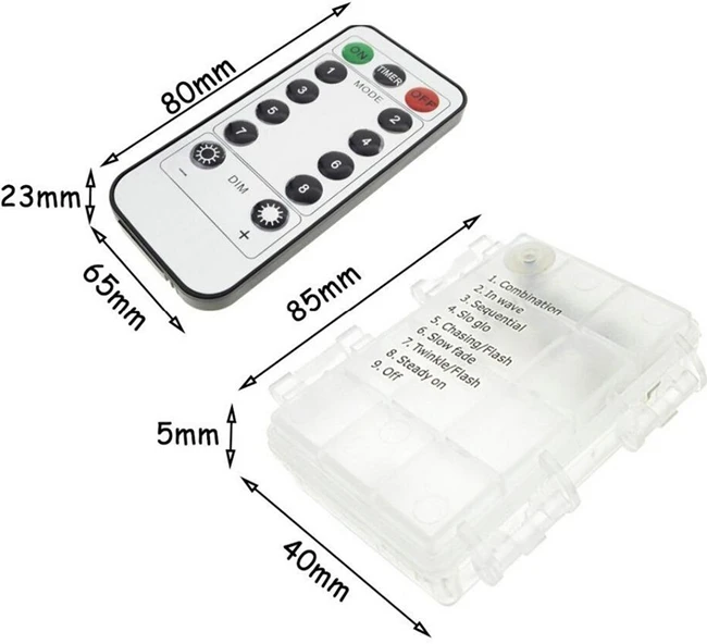 Светодиодный Светодиодный светильник на батарейках, 8 режимов, светодиодный медный провод, водонепроницаемый пульт дистанционного управления для рождественских праздников