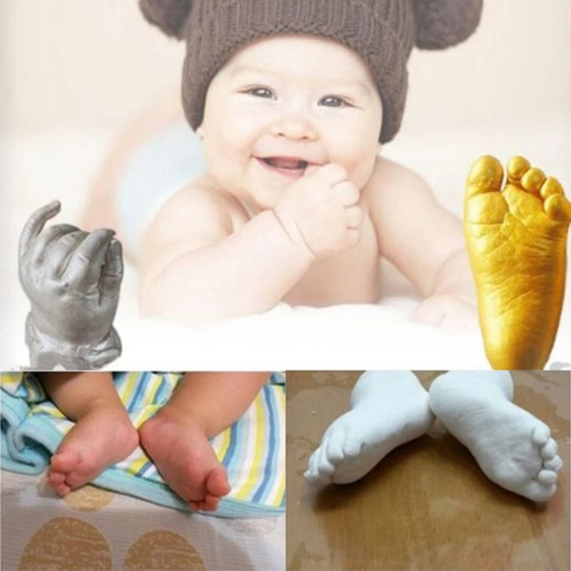 AMISSA 3D Ручная и ножная печать Плесень Для Ребенка Порошок гипсовая отливка комплект отпечаток руки отпечаток ноги подарок на память ребенка