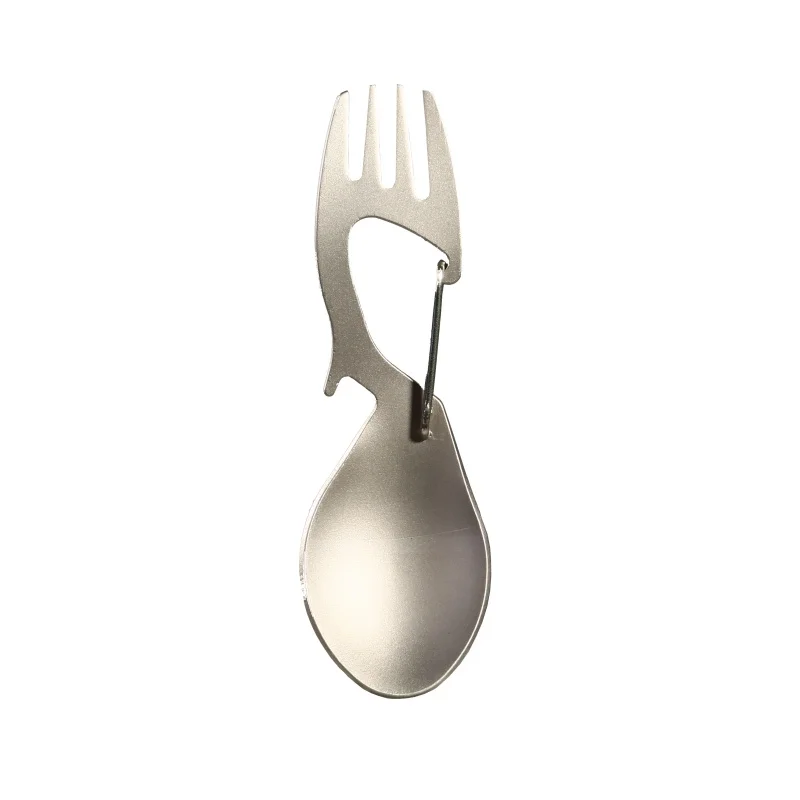 

Outdoor Camping Useful Spoon Fork Bottle Opener Picnic Titanium Spoon Tableware Titanium Fork Ultralight Pure Titanium Spork