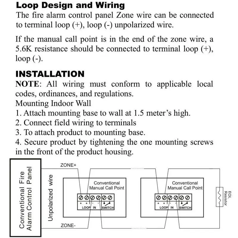 9-28VDC fire alarm system Conventional Manual Call Point button station Fire Push In Pull Down Emergency Alarm For