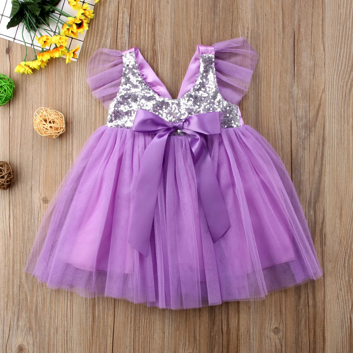Прекрасная девушка принцесса платье с блестками бантом фатиновые платья-пачки розового и фиолетового цветов одежда для малышей для девочек свадебное нарядное вечерние бальное платье