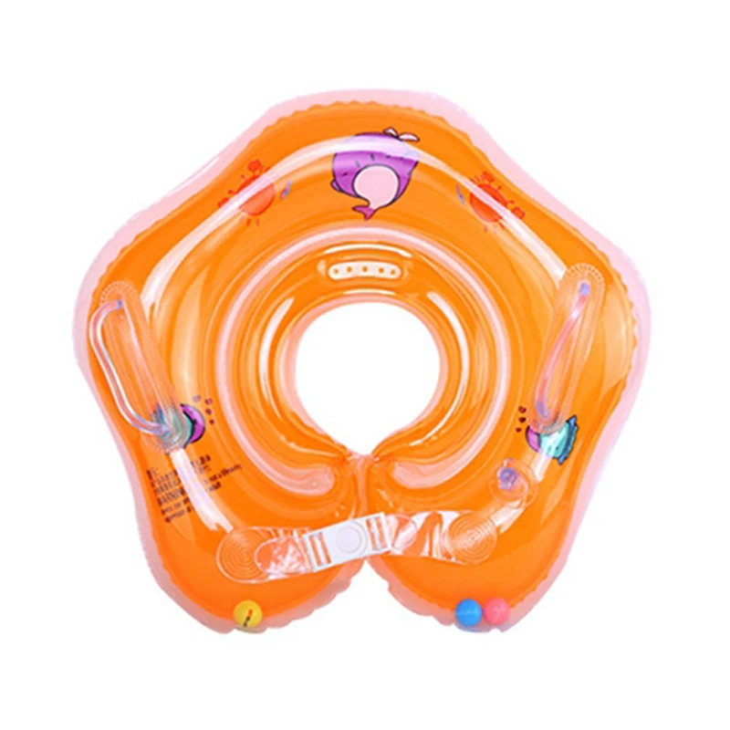 Безопасный надувной круг новорожденный плавательный круг для шеи младенческий плавательный круг для детей Безопасность Детские игрушки - Цвет: Оранжевый
