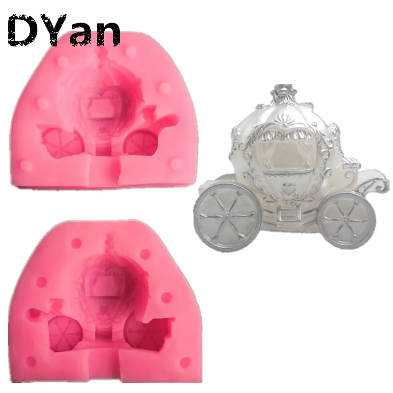 

3D Kitchen DIY Carriage Model Chocolate Cake Mould CandyDecoratioToolCake Baking Mould Liquid Silicone Mould A1500