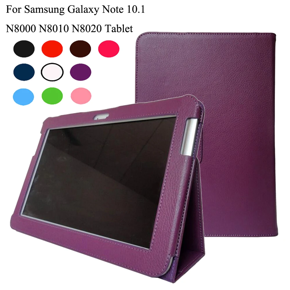 Чехол для Samsung Galaxy Note 10 1 N8000 N8010 N8020 личи флип защитный чехол из искусственной кожи