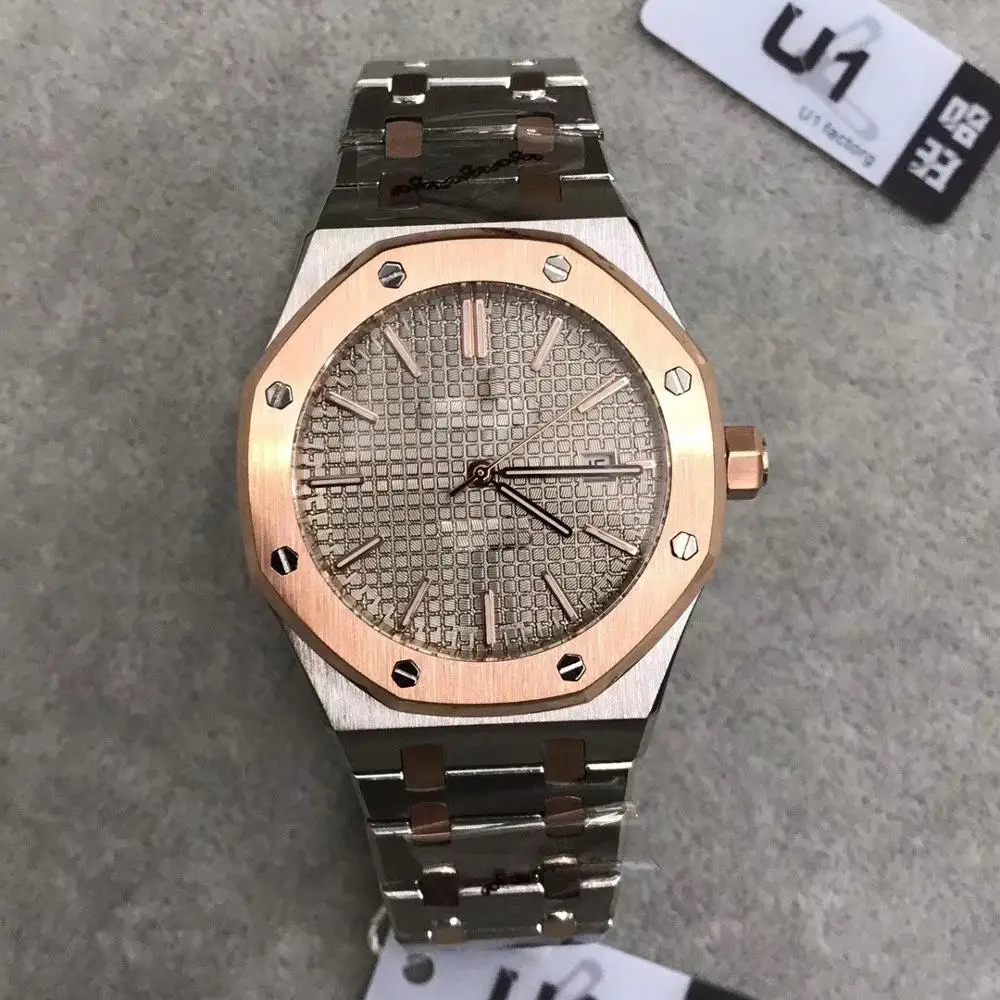 

2019 best-selling luxury brand AAA men's watch automatic movement brown dial ROYAL OAK series watch stainless steel wristwatch