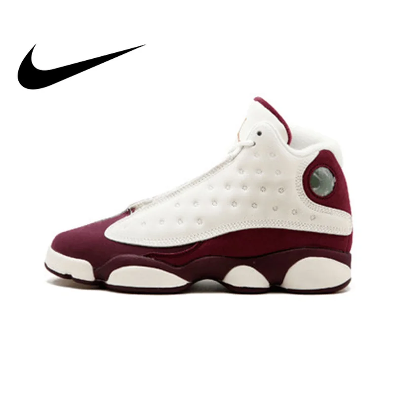 

Original Authentic NIKE Air Jordan Retro 13 GG "Bordeaux" - 439358-112 Womens Basketball Shoes Sneakers Outdoor Waterproof Cozy