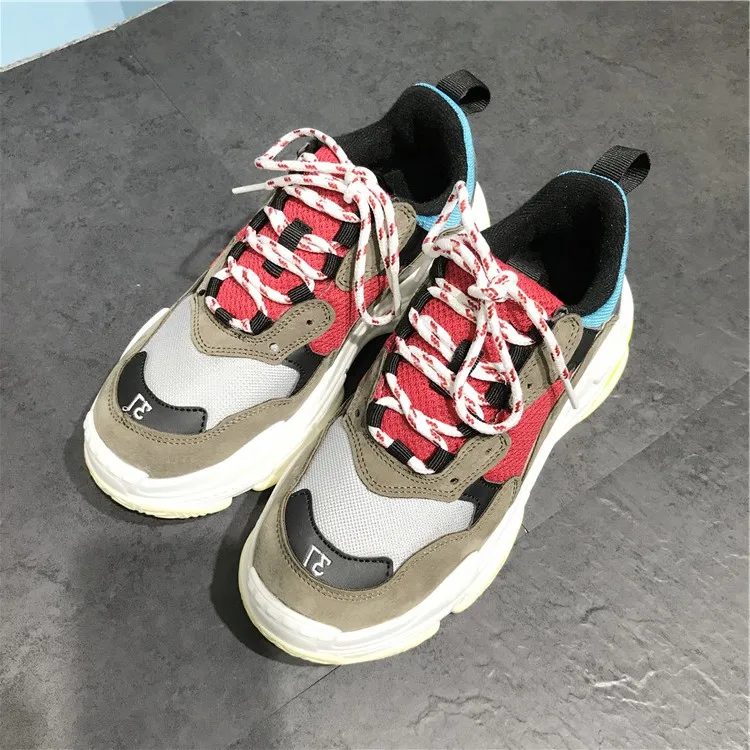 Женские кроссовки на платформе INS Superstar черные шнуровке Chaussure Femme 2019|Обувь без