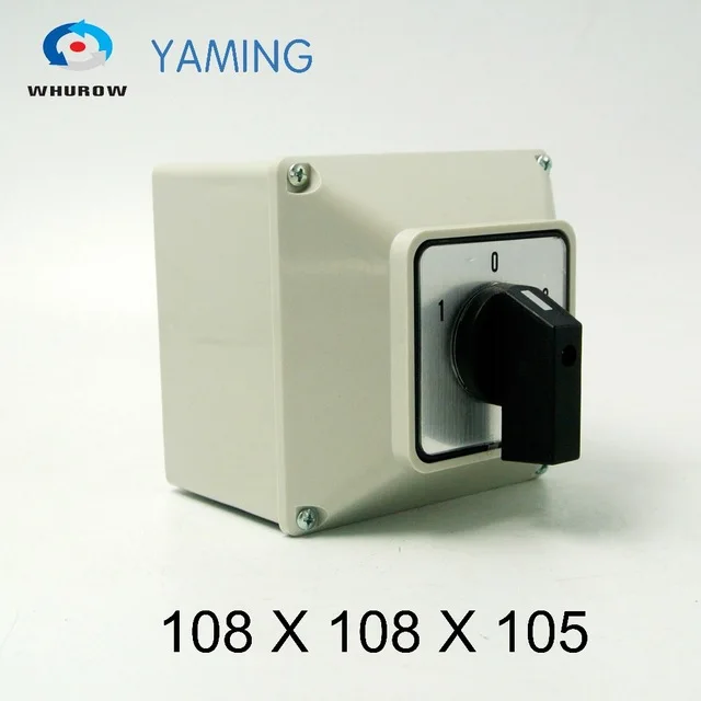 

Yaming electric YMW26-32/3M Changeover cam rotary switch knob 32A 3 phases 3 position with waterproof box IP65 interruptor