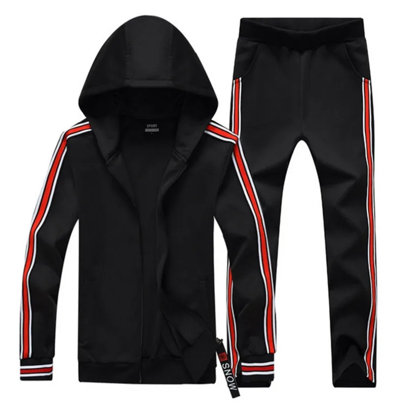 Male Sweat Track Suit Jacket Hoodie with Pants Mens Sportswear Suits