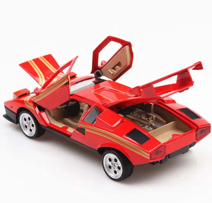 1/32 игрушечный автомобиль с обратным отсчетом, игрушечный автомобиль из сплава, модель игрушки с вытягивающимся назад мигающим светом для детской коллекции подарков