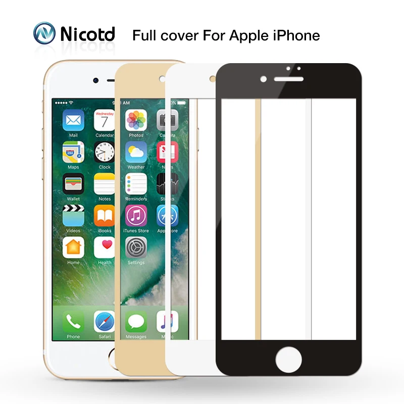 Закаленное стекло 9H 2.5D с полным покрытием для iPhone 6 6s plus защитная пленка экрана