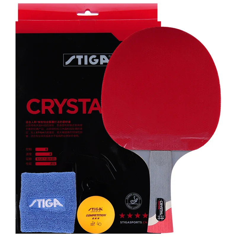 Stiga PRO CRYSTAL Quality 4 stars Table Tennis Racket Ping Pong Paddle