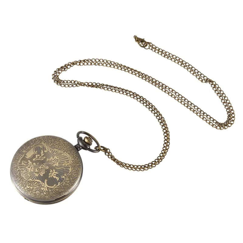 

Bronze Embossed Lace Dripping Flower Retro Men'S And Women'S Pendant Pocket Watch