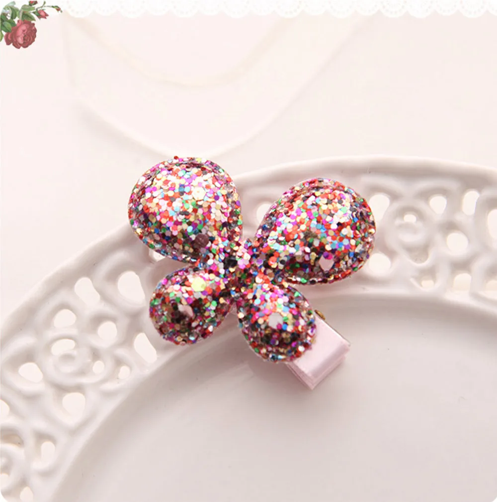 Girls Hair Pin Baby Kids Girls Children Shiny Princess Sequins Star Heart Butterfly Hair Clip Hair Accessories For Girls Gift