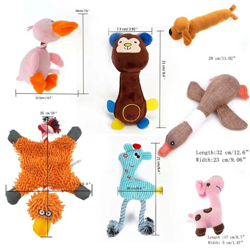 Plush Pet Dog Toys Set For Large Small Dogs Interactive Squeaky Puppy Toys For Dogs Cats Squeaker Dog Treat Chew Toy Game (9)
