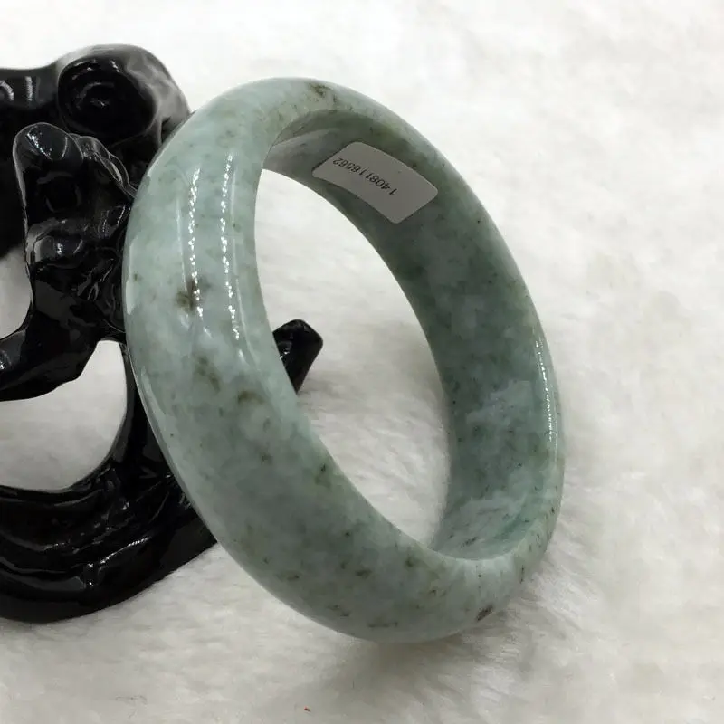 

02148 Certified Grade "A" Natural Green Jadeite Jade Gems Bangle Bracelet