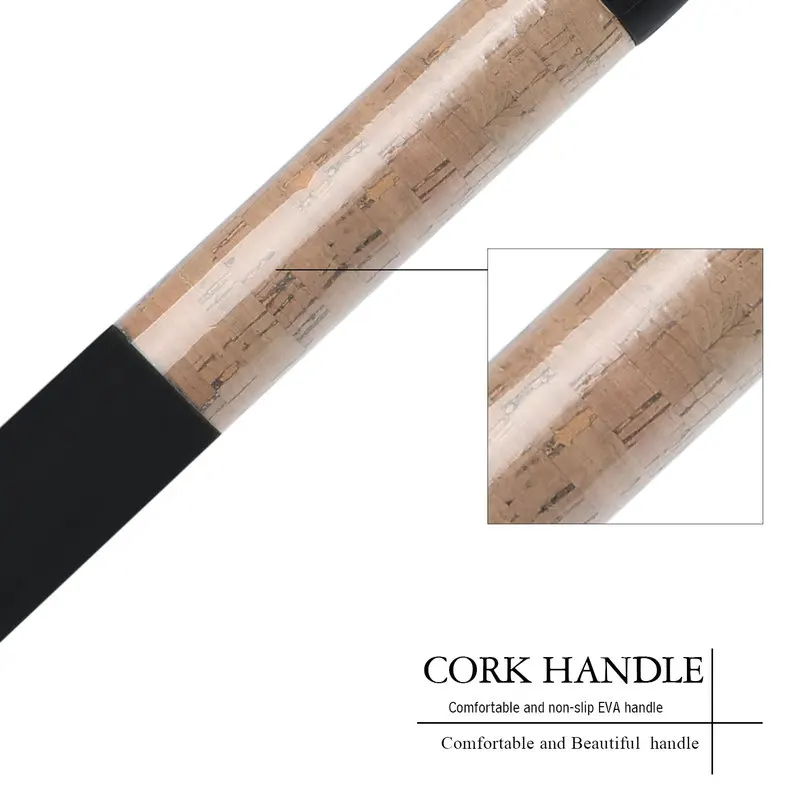 Sougayilang 2.1 M الكربون الغزل الصيد قضيب 2 القسم خفيفة تلسكوبي الصيد قضيب السفر قضيب الصيد معالجة