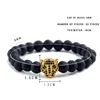 Pulsera de Lava negra, Reiki, Buda, piedra Natural, cabeza de leopardo.