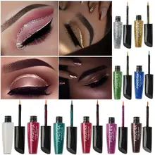 Блеск макияж глаз лайнер для женщин легко носить водонепроницаемый блестящий жидкий подводка для глаз с блестками Макияж