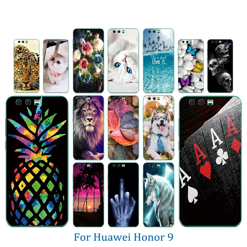 Чехлы для телефонов Huawei Honor 9 чехол 5 15 дюймов узор марб мягкие чехлы из ТПУ на