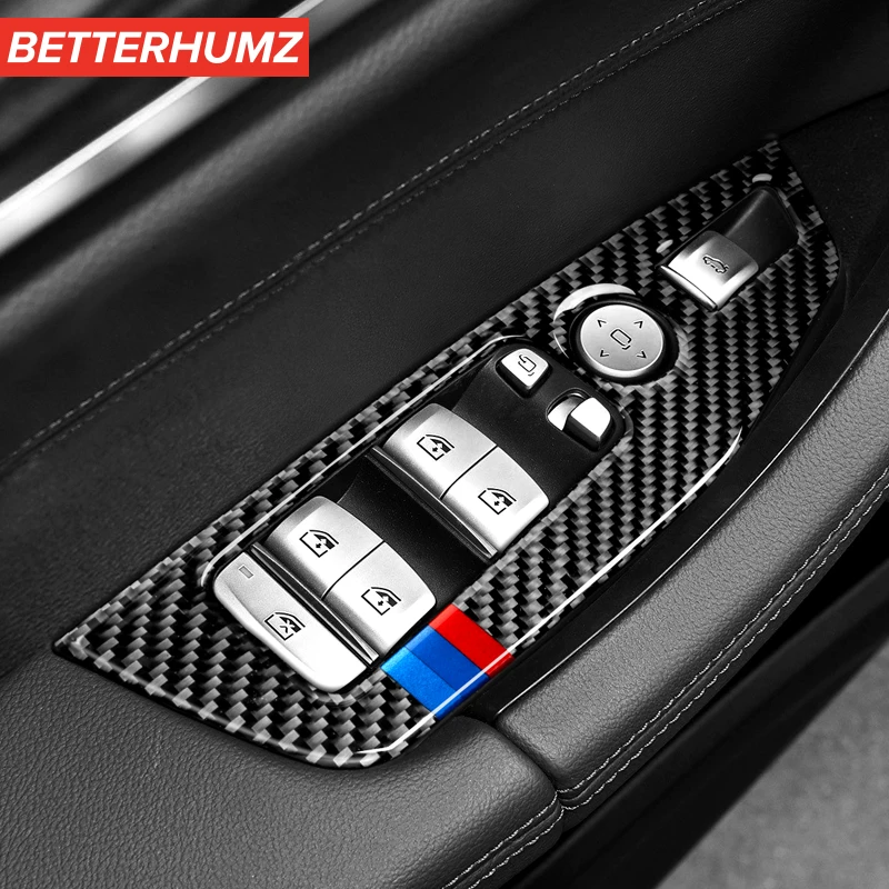 

Car Accessories Interior Carbon Fiber Window Control Switch Panel Car Stickers and decals Styling For BMW G01 G02 X3 X4 5 Series