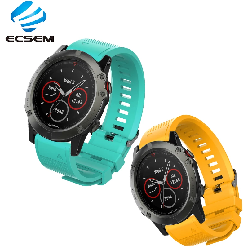 ECSEM ремешок для часов Garmin fenix 5X/5X plus quick fit полосы силиконовая текстура модный стиль ремешок для fenix 3 HR