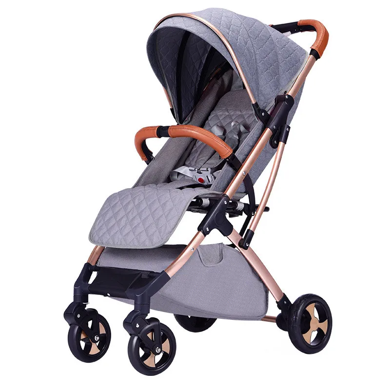 7 кг Роскошная легкая детская коляска, складная, переносная, Горячая мама, коляска для путешествий, 4 бесплатных подарка - Цвет: Gray
