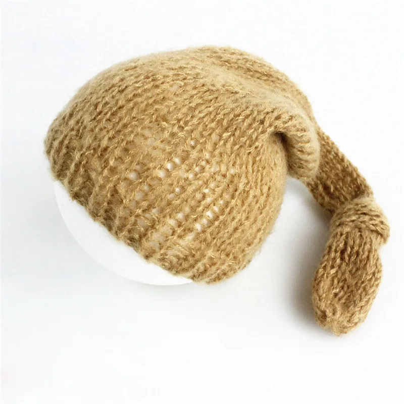 Мягкая мохеровая детская шапка, аксессуары для фотографирования новорожденных, вязаная крючком шапка с узлом, реквизит для фотосессии, Casquette Enfant Fotografia