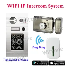 WIFI Wireless Video Doorphone Intercom Entry System,1 Passord Doorbell Camera + 1 Electric Magnetic Lock + 1 Wireless Door Chime