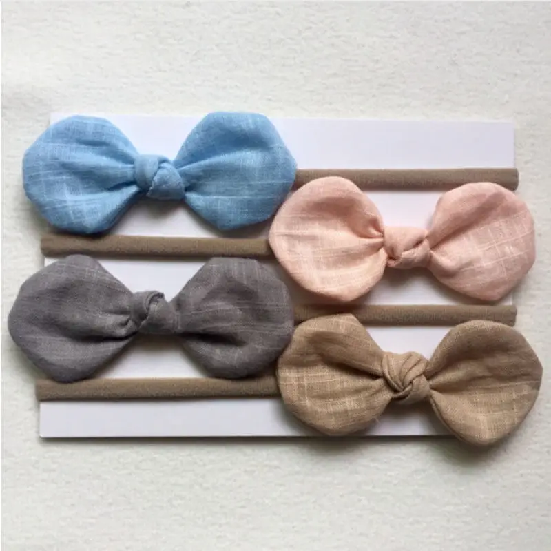 

4PCs/Lot Baby Toddler Kid Girl Bow Hairband Turban Knot Rabbit Headband Headwear 3
