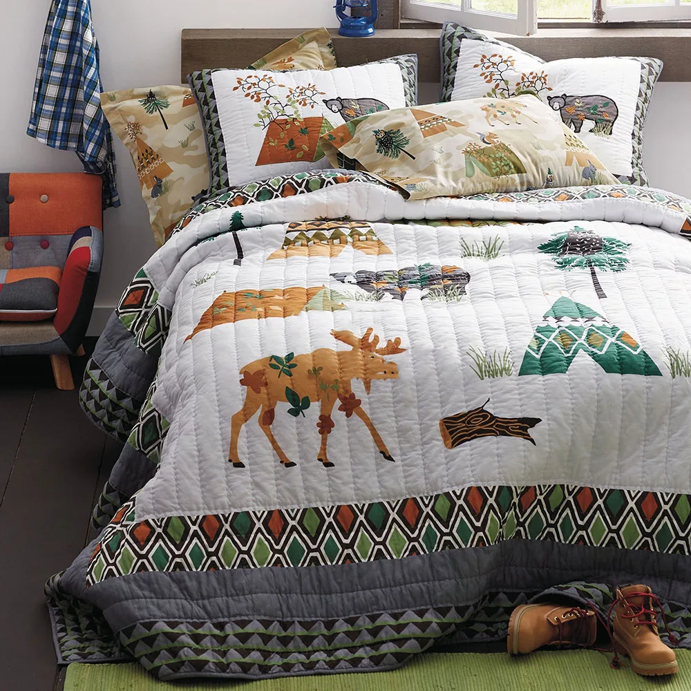 

Quality Cotton Kids Bedspread Quilt Set 3pcs Coverlet Quilted Bedding Handmade Quilts Bed Covers Queen Size Soft Blanket